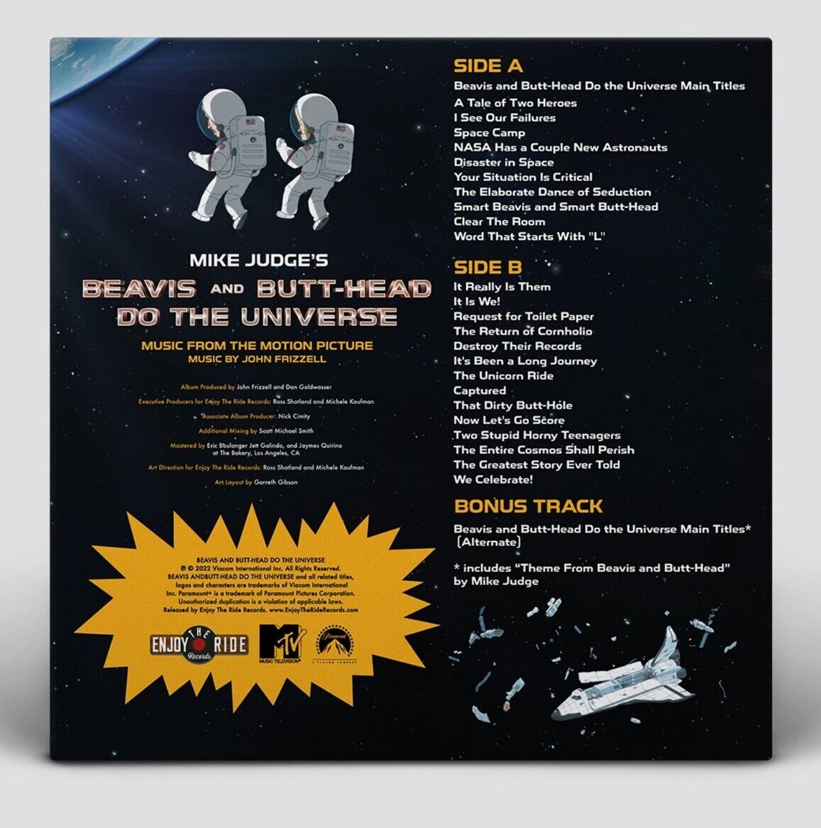 Beavis and Butt-Head Do The Universe Soundtrack 250 Made Fire Variant New Color