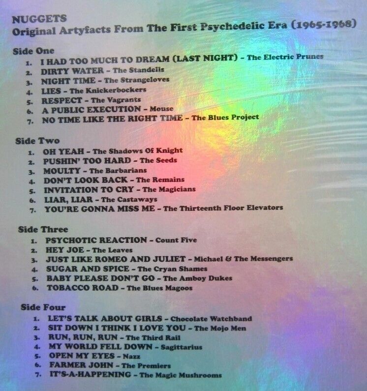 NUGGETS 50th Anniversary 5 LP BOXSET Artifacts First Psychedelic Era RSD LIMITED