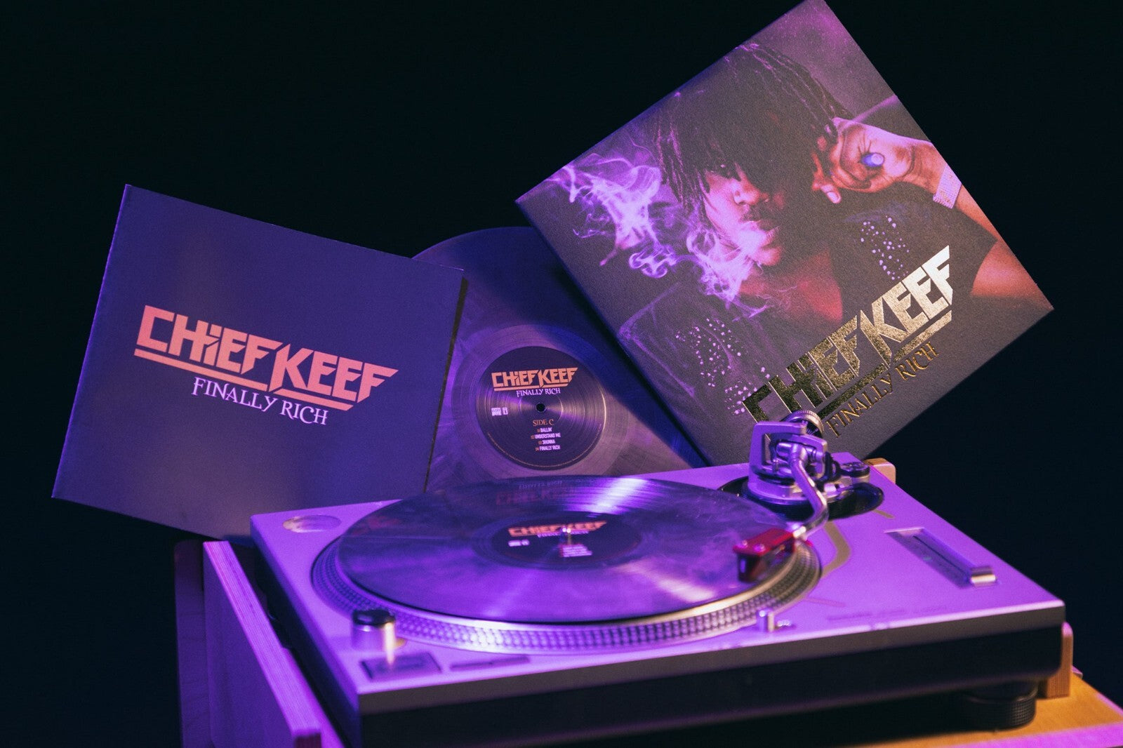 Chief Keef ‎Finally Rich VMP Exclusive Grey Black Smoke Swirl VinylMePlease 2 LP