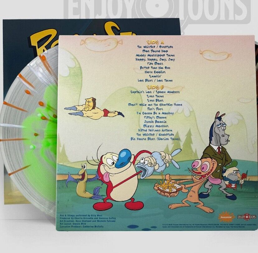 Ren and Stimpy - You Eediot! LIMITED EDITION 300 Clear Slime Green + Splatter LP