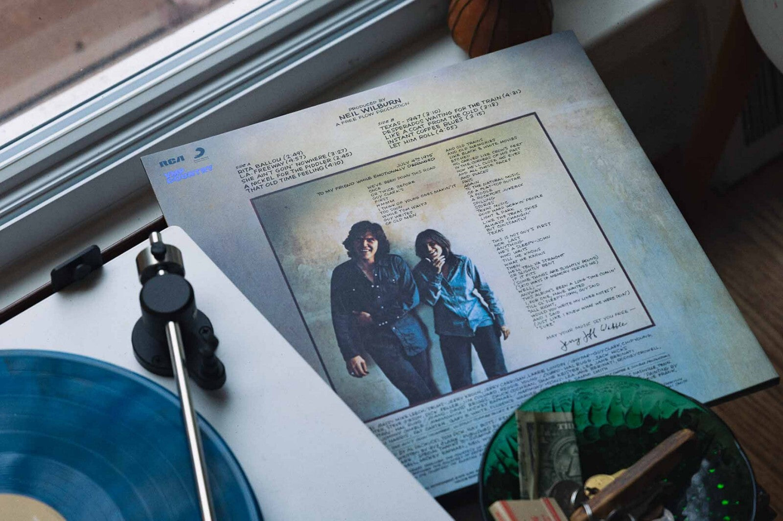 GUY CLARK OLD NO. 1 VINYL VMP LIMITED BLUE LP - LA FREEWAY - RITA BALLOU NUMBER