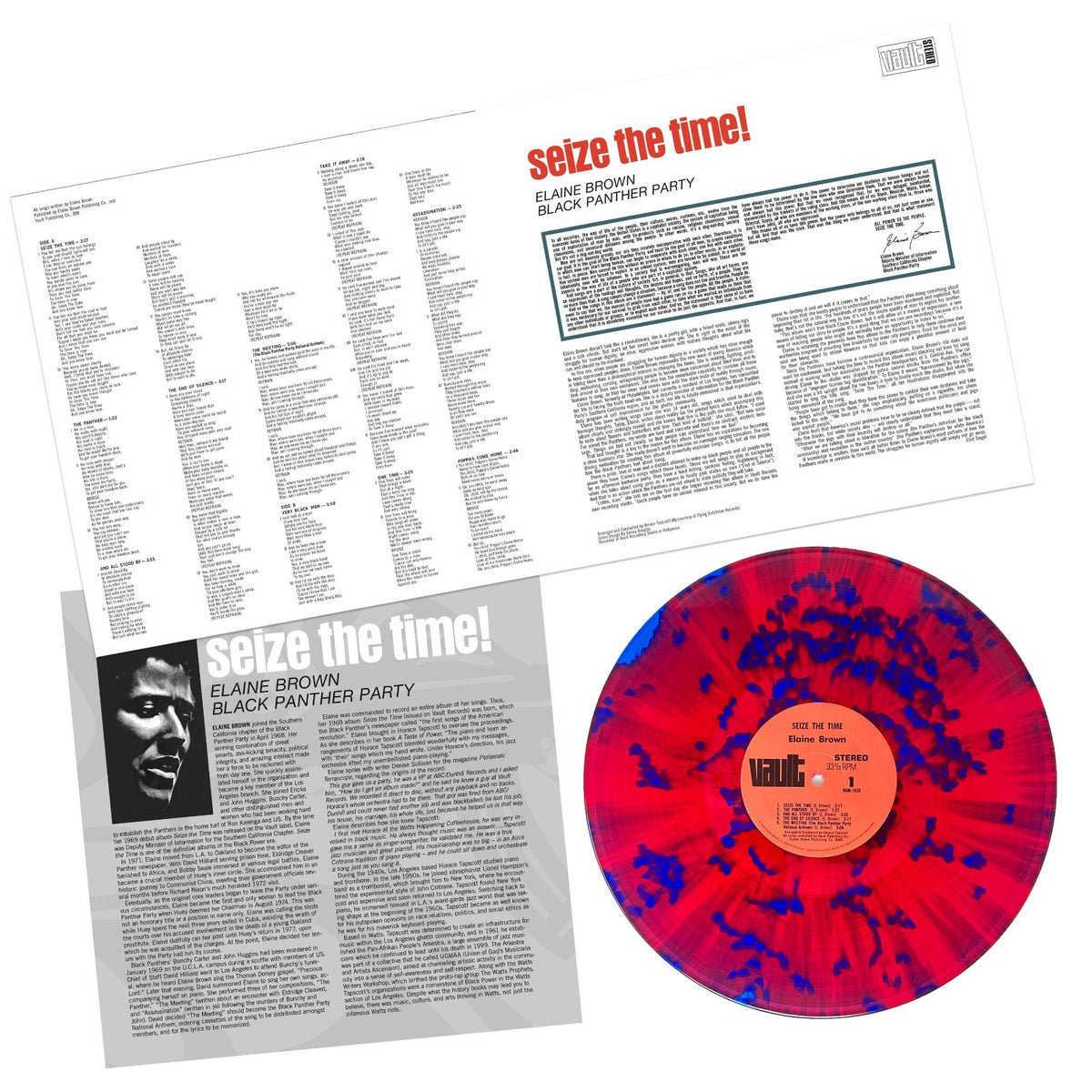 ELAINE BROWN LP - Seize The Time RED + BLUE VINYL LIMITED /50 SOUL JAZZ POETRY