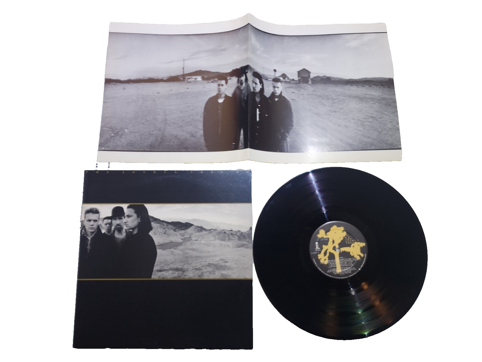 U2 JOSHUA TREE EX/VG+ 1987 RCA ISLAND USED VINYL LP LYRICS POSTER R-153501