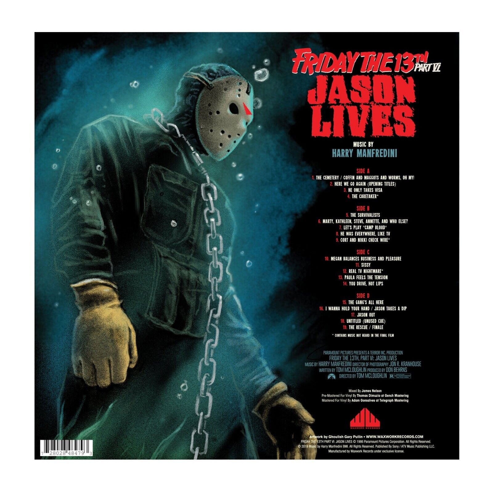 Friday the 13th Part 6 VI: Jason Lives Horror Soundtrack Vinyl LP Color Variant