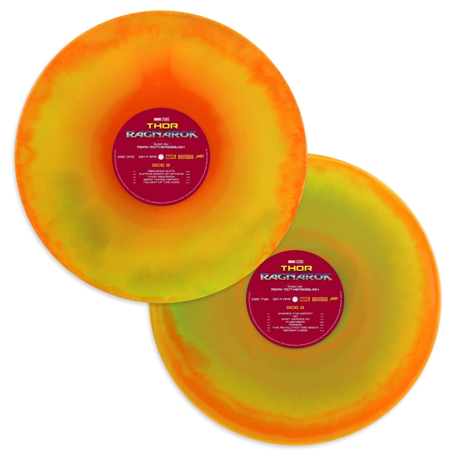 THOR RAGNAROK Marvel Soundtrack 2 LP Record on Neon Swirl Color Vinyl MONDO NEW