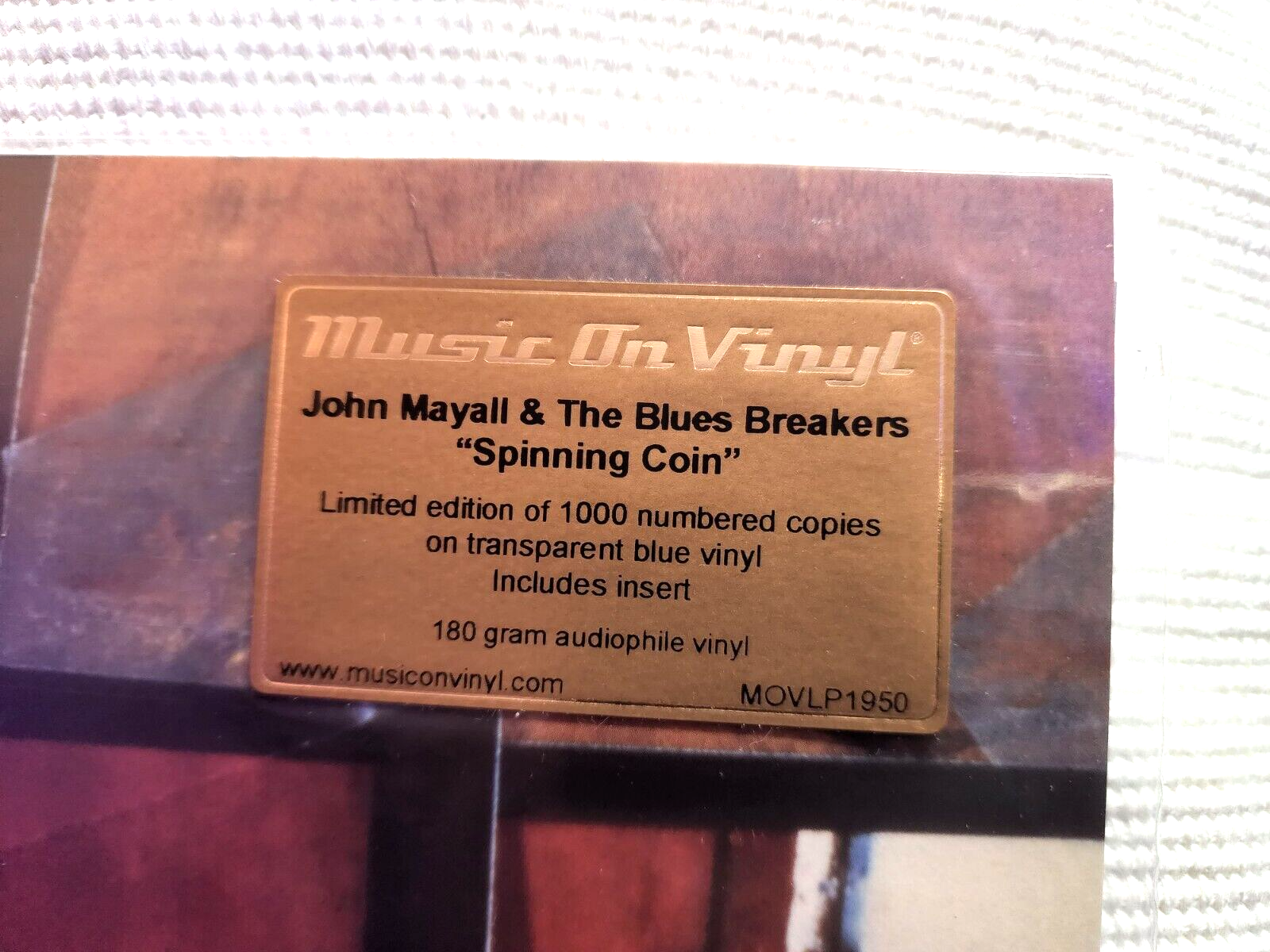 JOHN MAYALL & THE BLUESBREAKERS - SPINNING COIN LP ( 180G BLUE COLOR VINYL ) #