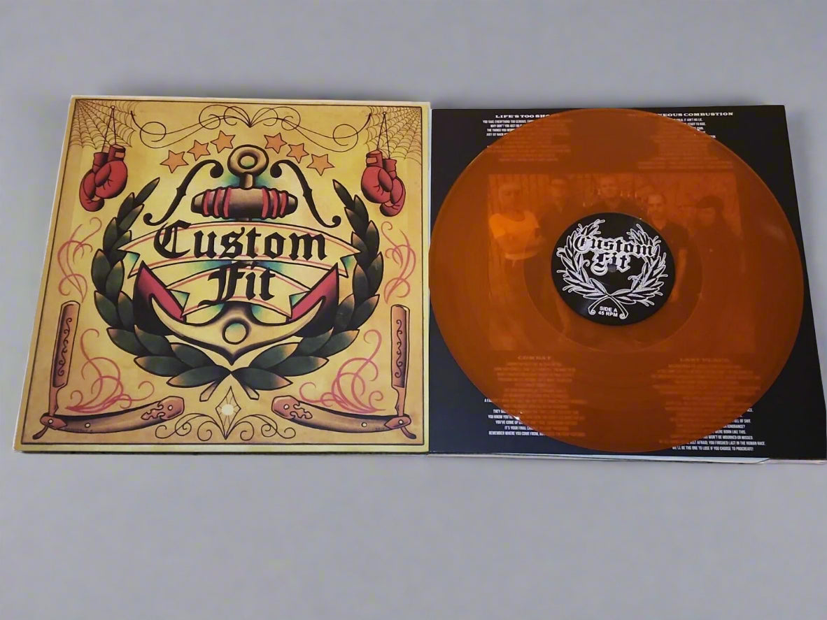 Custom Fit - Self Titled Orange Colored 12" Vinyl EP 45RPM Punk Rock Oi Cool Art