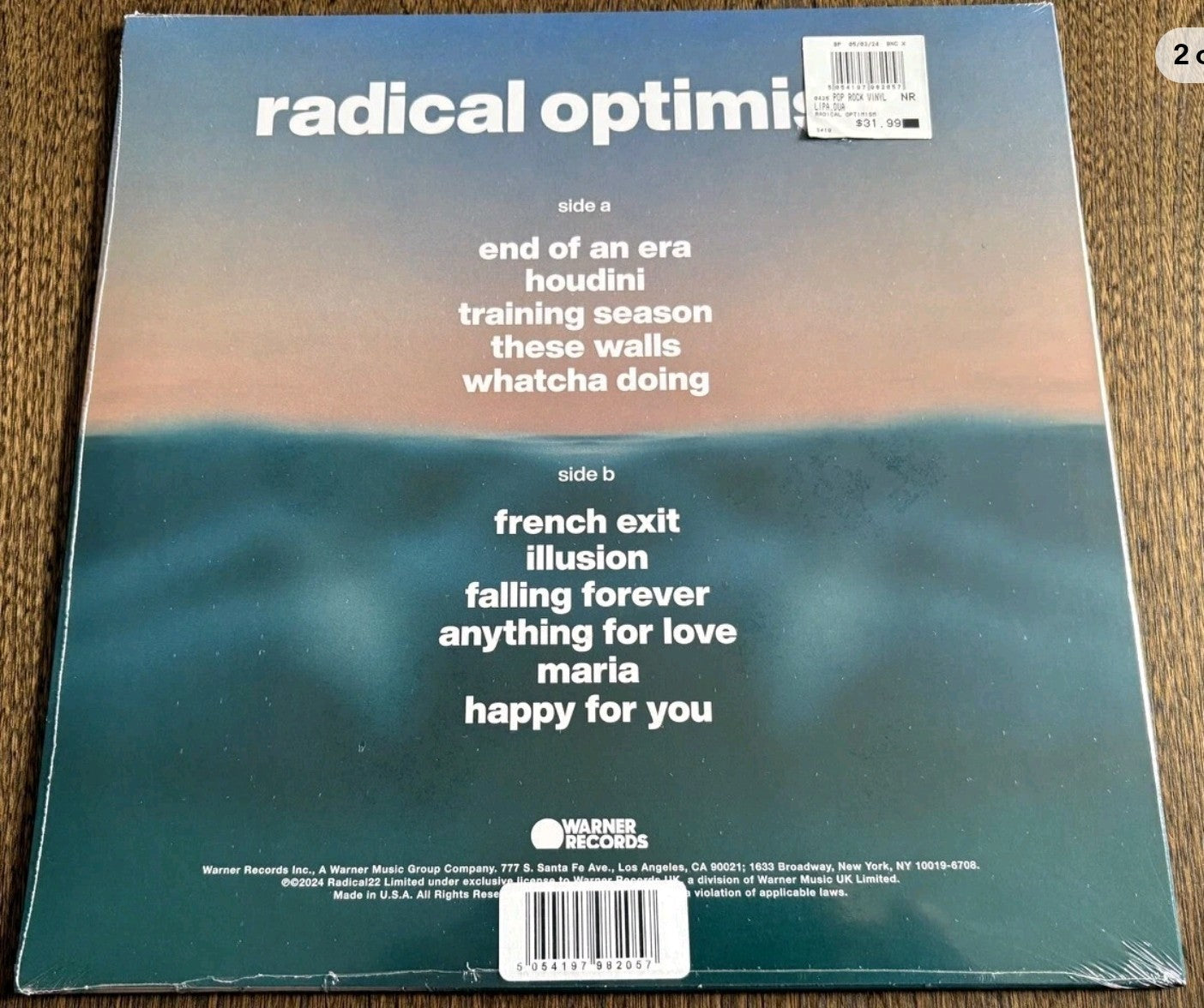 DUA LIPA RADICAL OPTIMISM SILVER COLORED VINYL LP NEW SEALED POP ALBUM