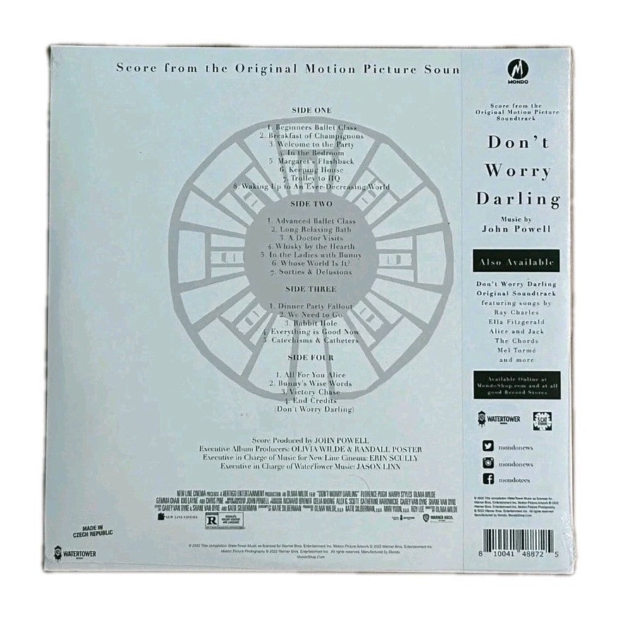DON'T WORRY DARLING Score 2x LP Black Vinyl Soundtrack John Powell MONDO NEW