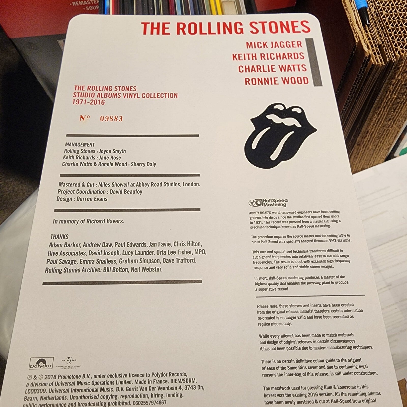 The Rolling Stones Studio Albums 1971-2016 Stereo SUPER DELUXE VINYL LP BOX SET