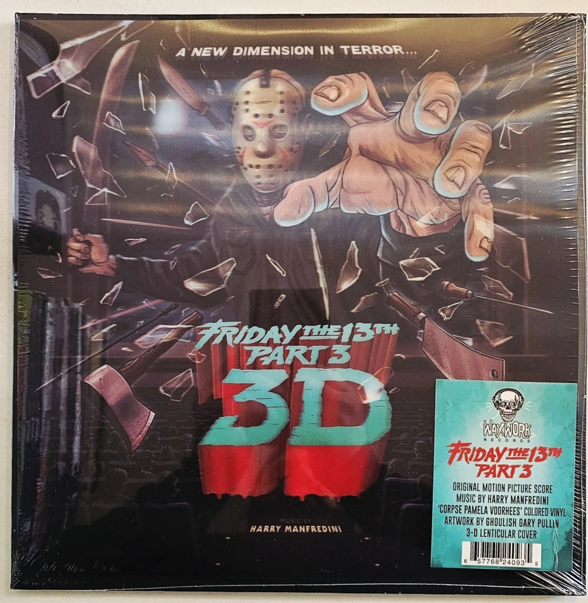 FRIDAY THE 13TH PART 3 3D 2LP CORPSE PAMELA VOORHEES COLORED VINYL WAXWORK OOP