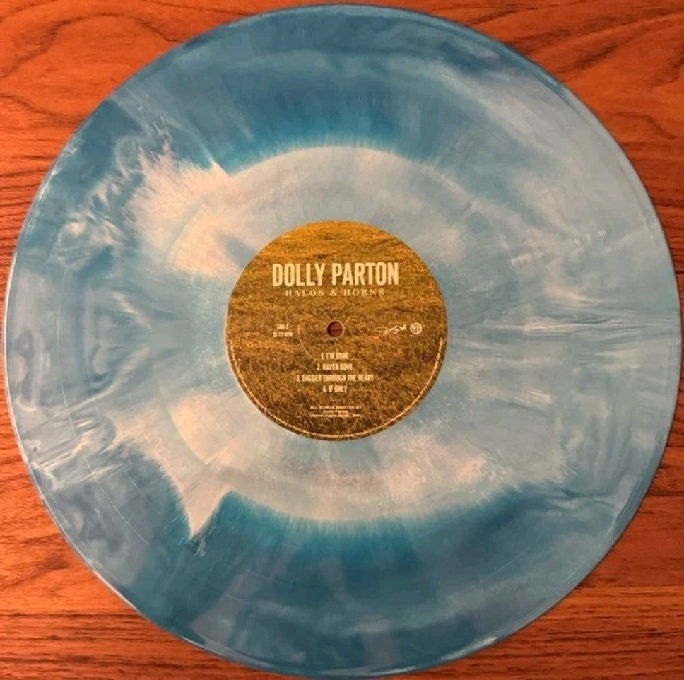 DOLLY PARTON Halos & Horns VMP 2-LP Limited LTD009 Blue Galaxy Colored Vinyl NEW