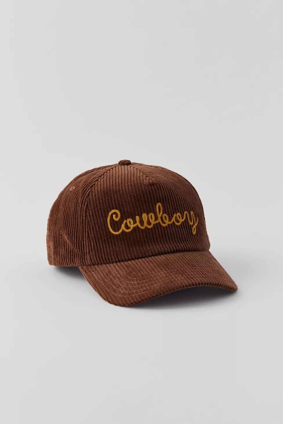 American Cowboy Brown Corduroy Snapback Hat Embroidered Trucker Country Cap