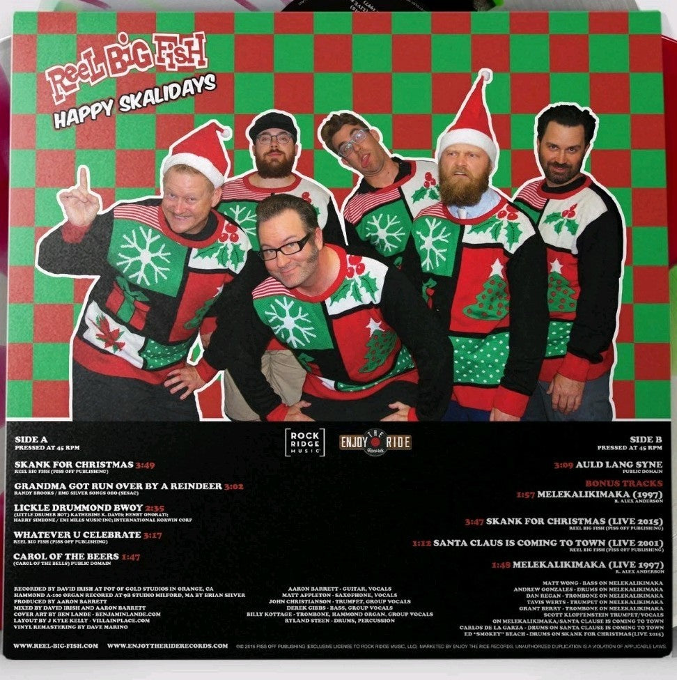 Reel Big Fish Happy Skalidays Color Vinyl LP UGLY SWEATER Holiday Christmas RARE