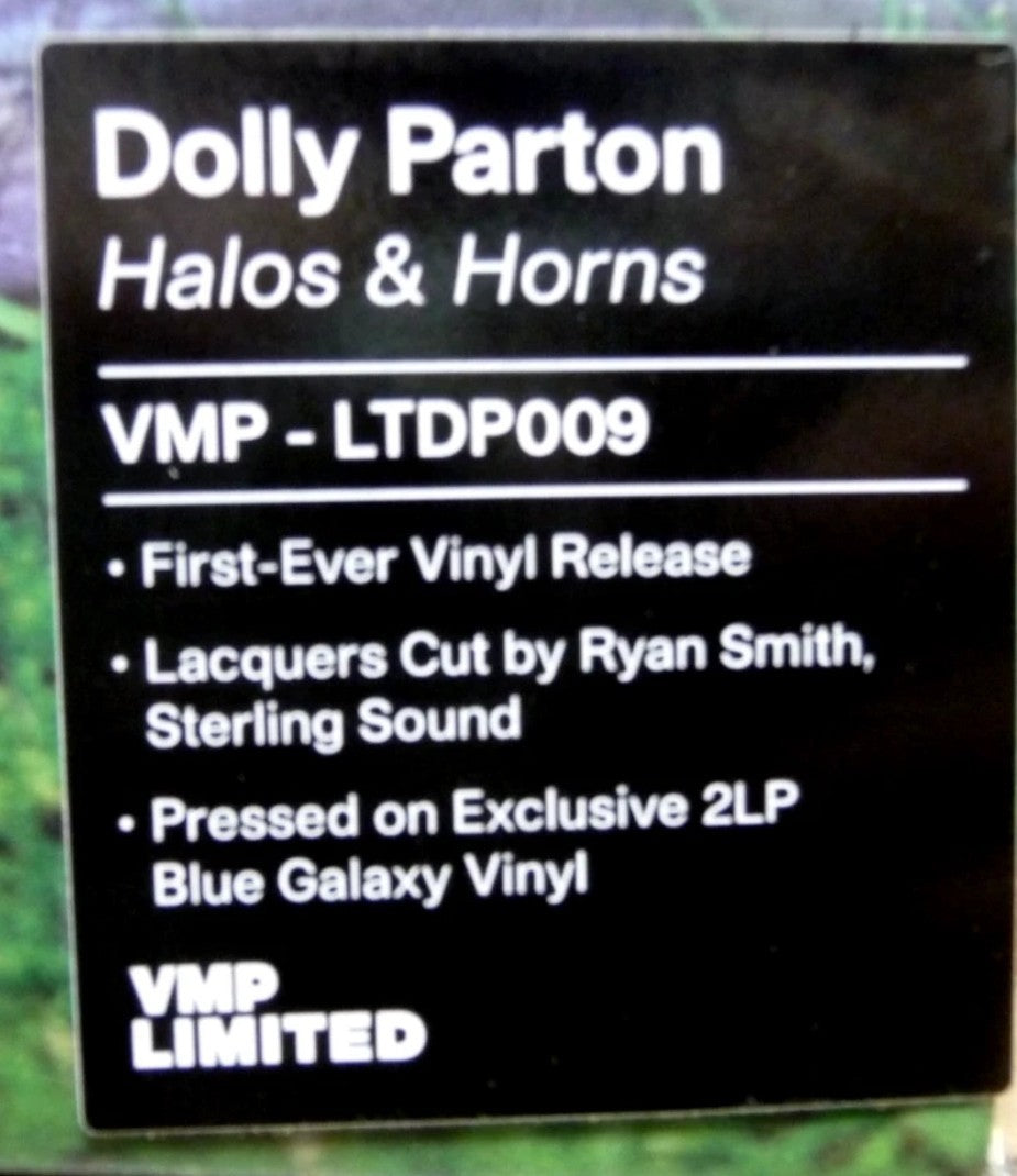 DOLLY PARTON Halos & Horns VMP 2-LP Limited LTD009 Blue Galaxy Colored Vinyl NEW