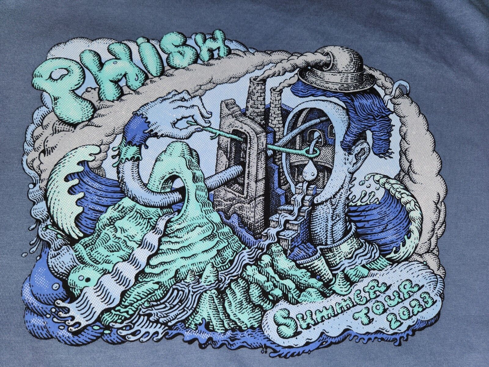 Phish T-Shirt David Welker Artwork Summer Tour 2023 Mens Large Tee L Saltwater