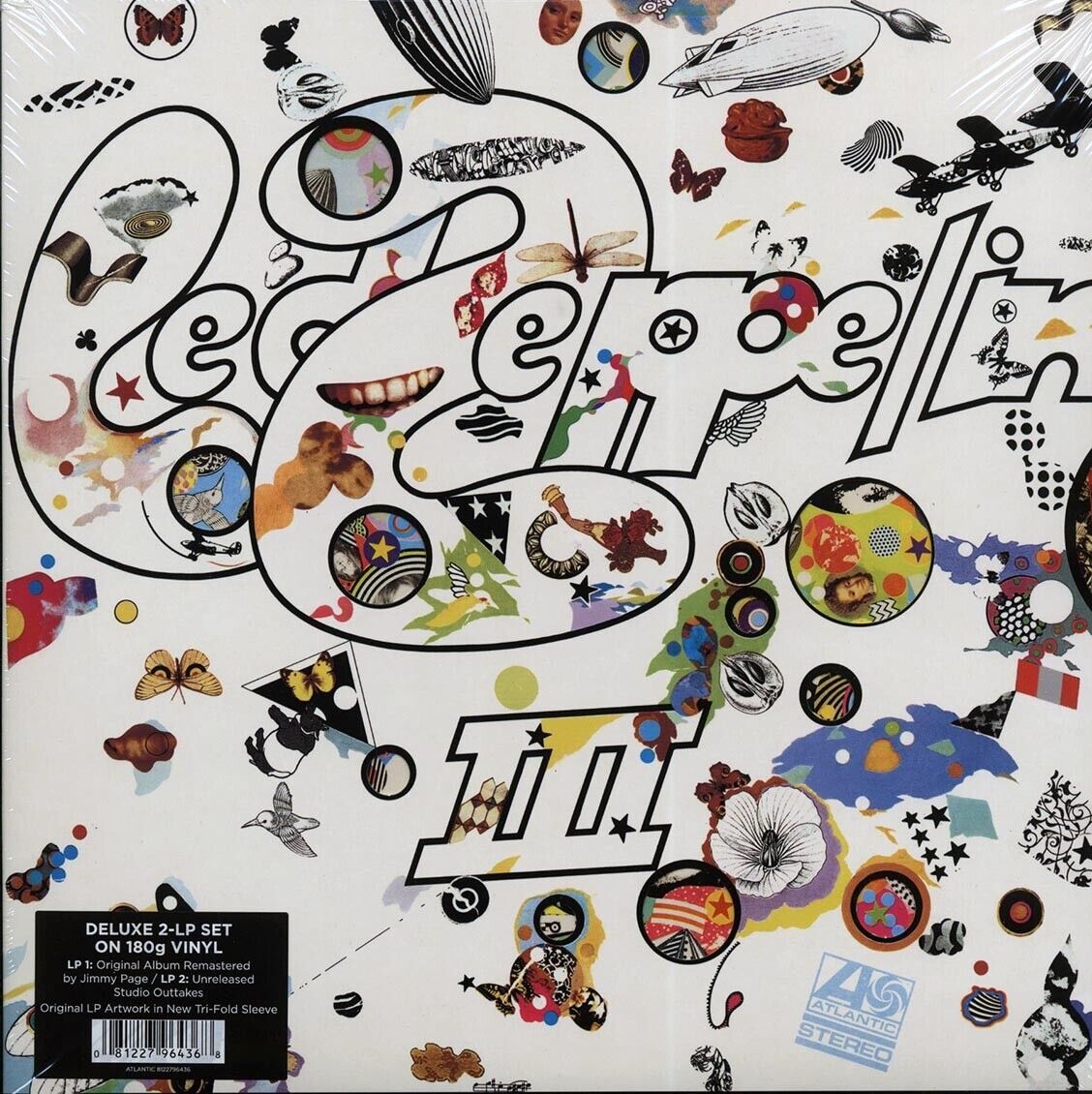Led Zeppelin III THREE (2 LP Deluxe Edition 180 Gram Vinyl Record, Import) 180G