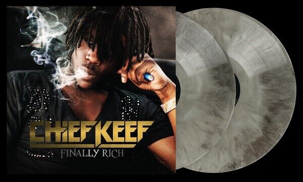 Chief Keef ‎Finally Rich VMP Exclusive Grey Black Smoke Swirl VinylMePlease 2 LP