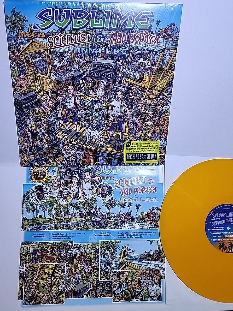 SUBLIME - MEETS MAD SCIENTIST - LTD RSD - YELLOW SUN VINYL LP RECORD DUB RASTA