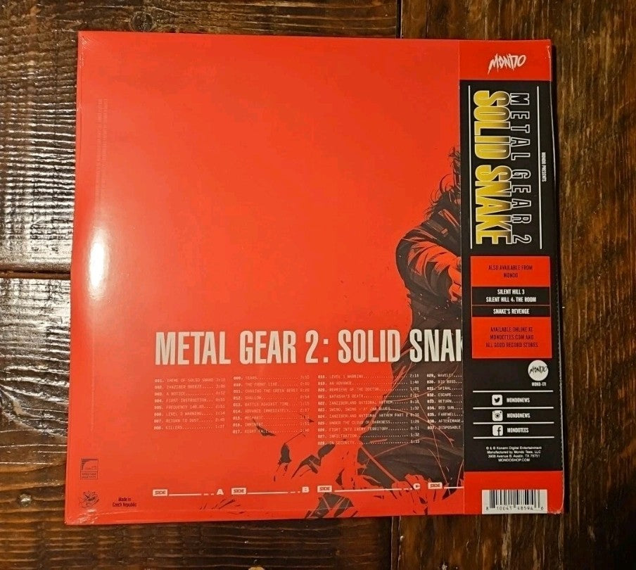 Metal Gear Solid 2 SOLID SNAKE Vinyl Original Video Game Soundtrack MONDO MGS