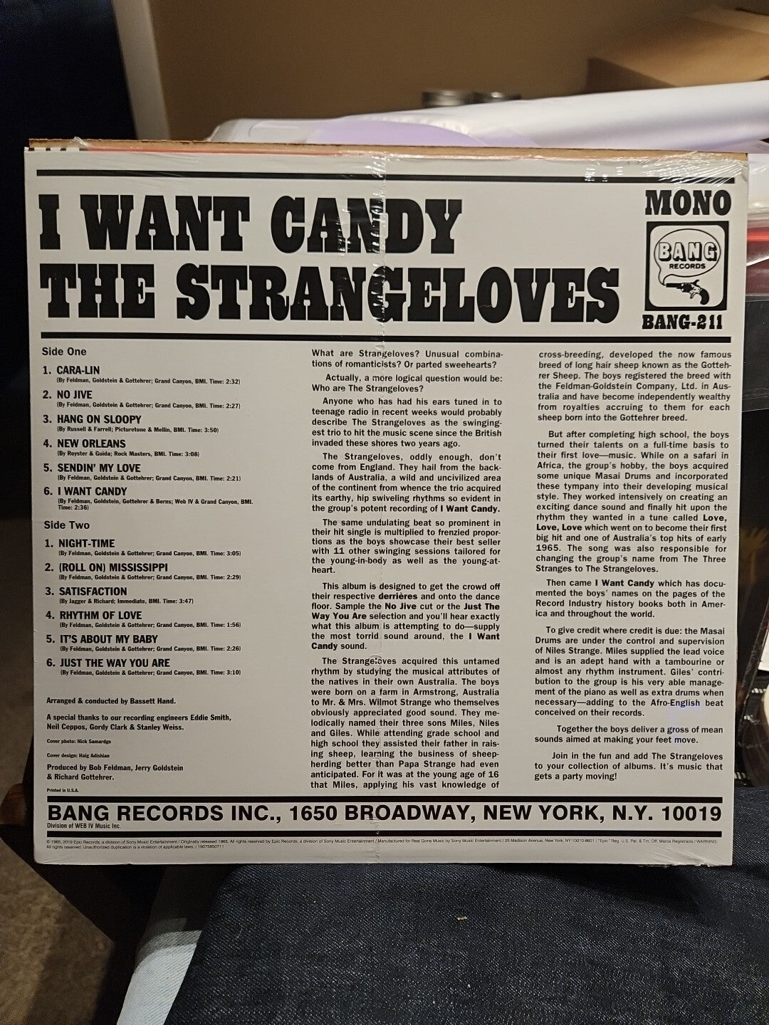 The Strangeloves ~ I Want Candy (1965) 12" VINYL APPLE RED RECORD LP POP ROCK