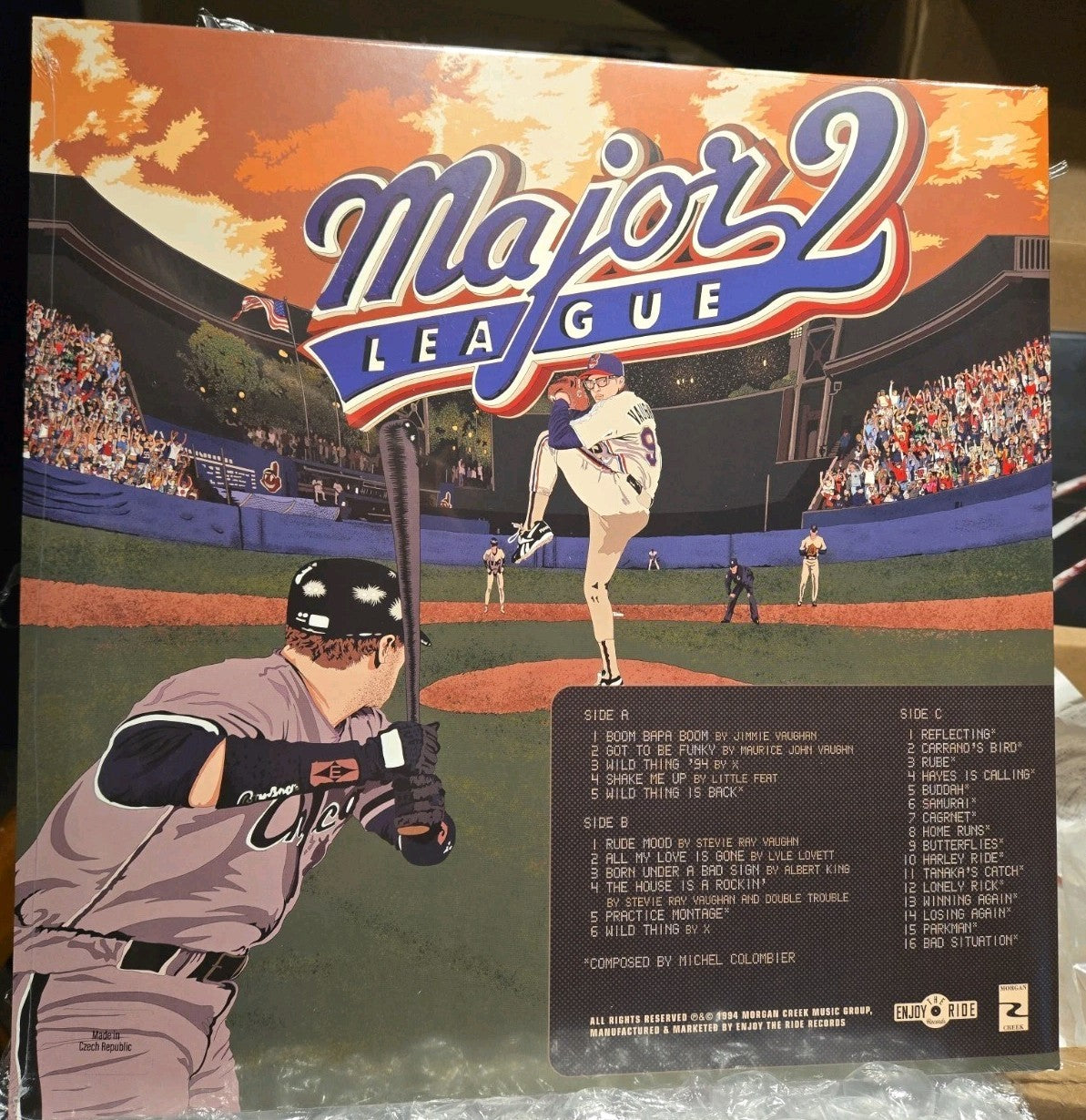 MAJOR LEAGUE 2 SOUNDTRACK LP Vinyl Record WILD THING ETCHING Cleveland Split Col