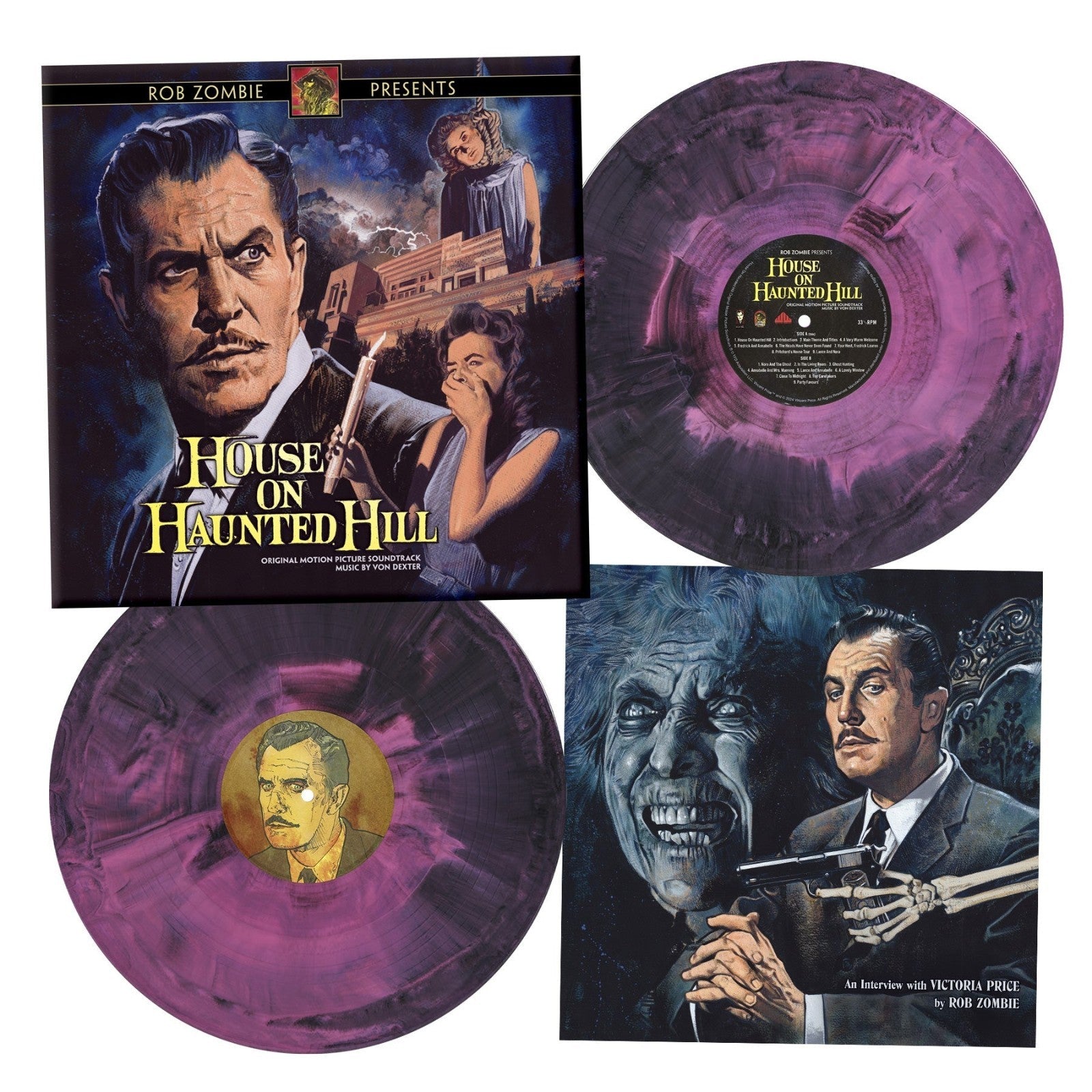 House On Haunted Hill Soundtrack Pink and Black Vinyl Record New 850053152702