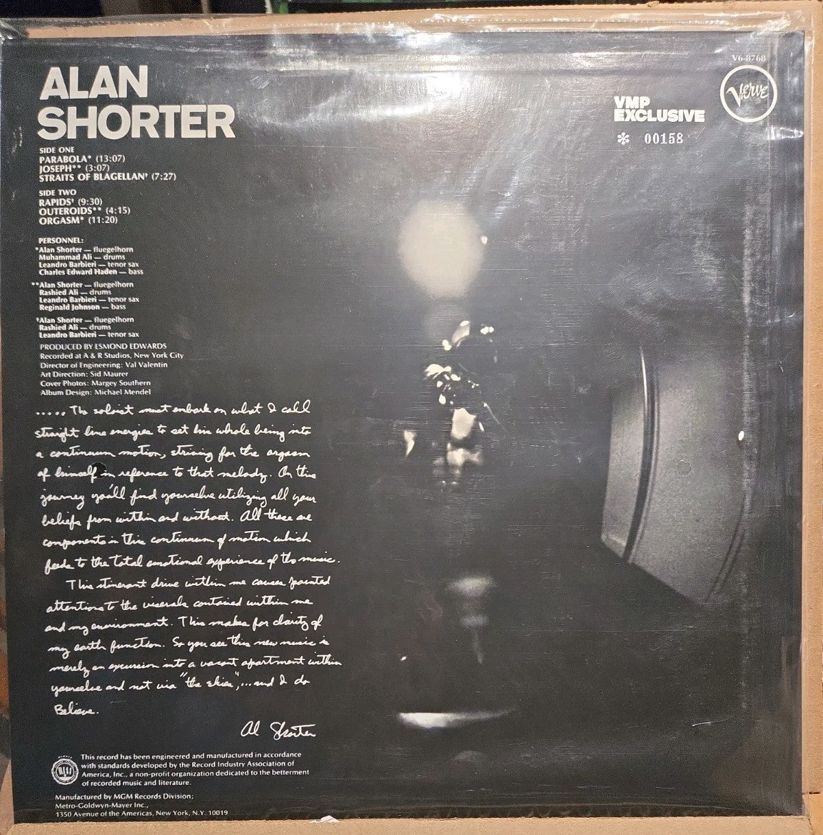 Alan Shorter "Orgasm" Metallic Gold Vinyl Record (Limited Edition /750) 180G RTI