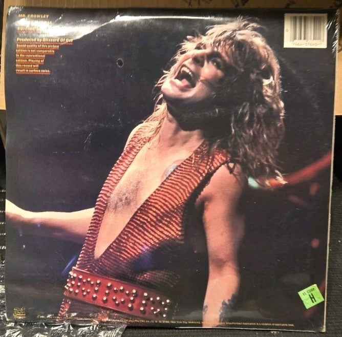 NEW OZZY OSBOURNE LIVE MR.CROWLEY Picture Disc Vinyl Record EP RARE 81 Sabbath