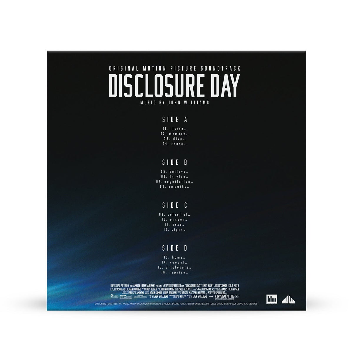 Disclosure Day Movie Soundtrack Vinyl Record Limited Color Variant John Williams