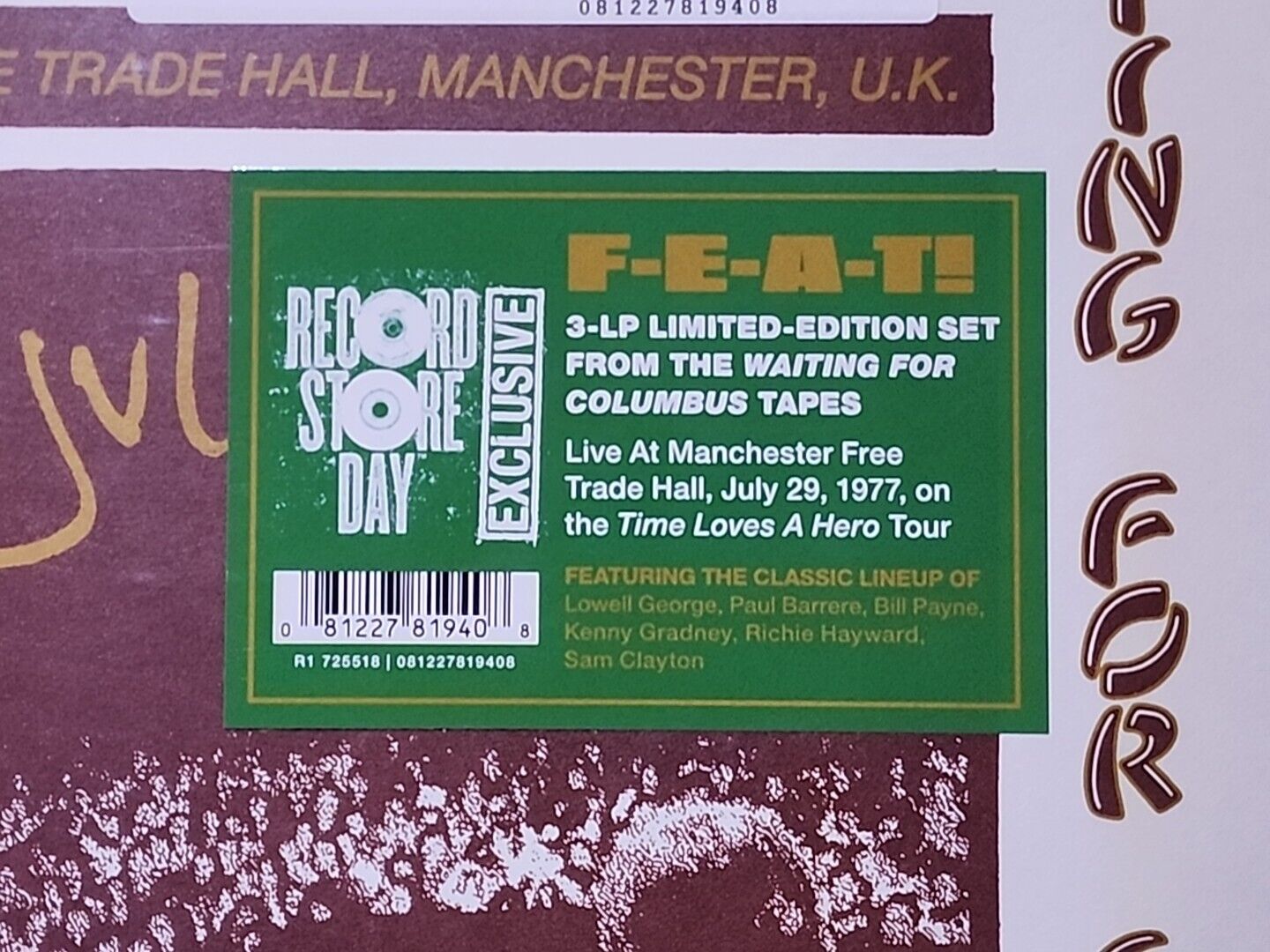 Little Feat Live At Manchester 1977 3 LP Vinyl RSD BF 2023 Lowell George Limited