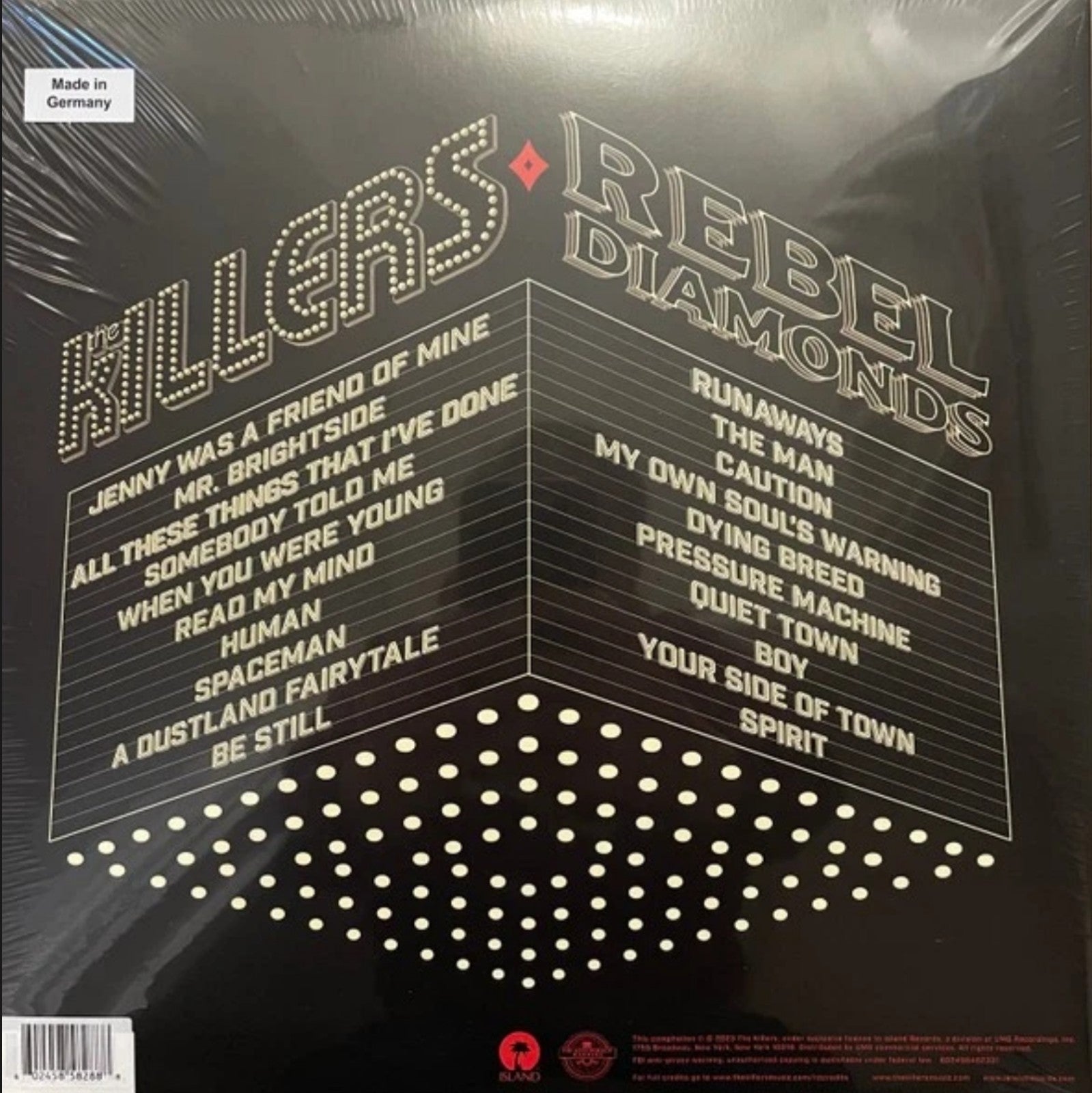 The Killers - Rebel Diamonds Cream Colored Vinyl Limited 2 LP GREATEST HITS