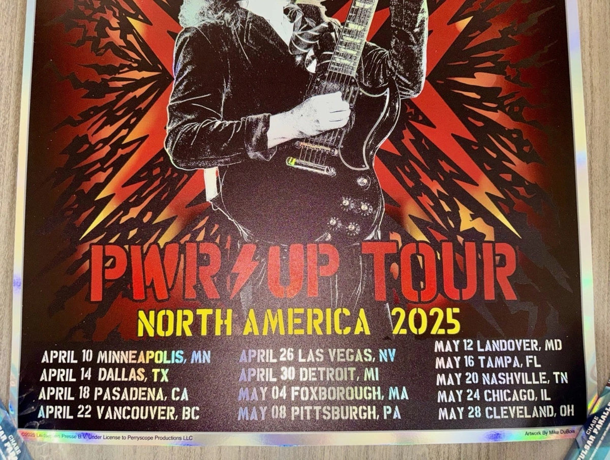 AC/DC 2025 Tour RAINBOW FOIL Poster Pop-Up Exclusive LIMITED EDITION Power Up