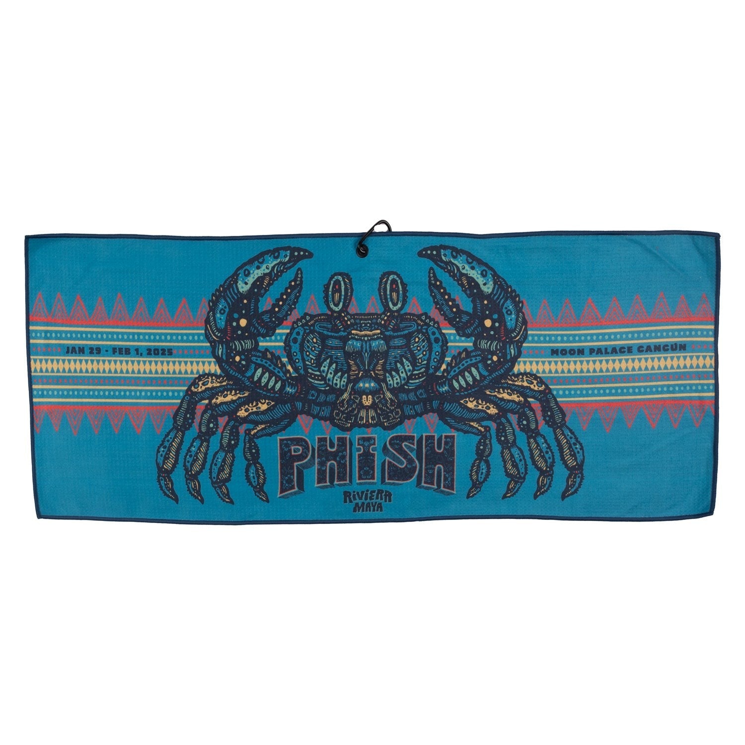 Phish Riviera Maya Mexico 2025 Crab DiscGolf Towel W/ Carabiner Frisbee Golf NEW