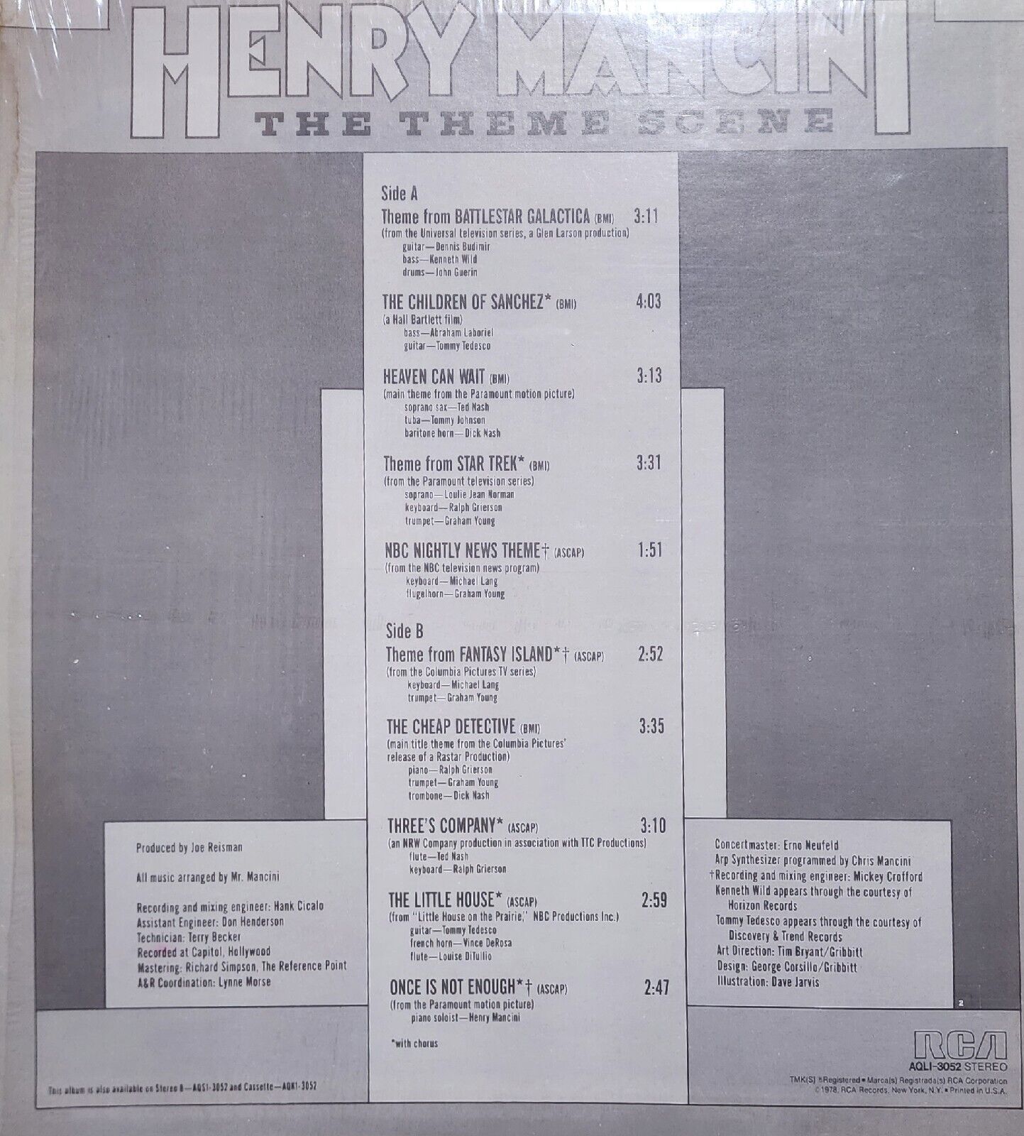 Henry Mancini The Theme Scene LP IN SHRINK StarTrek Battlestar Galactica Vinyl