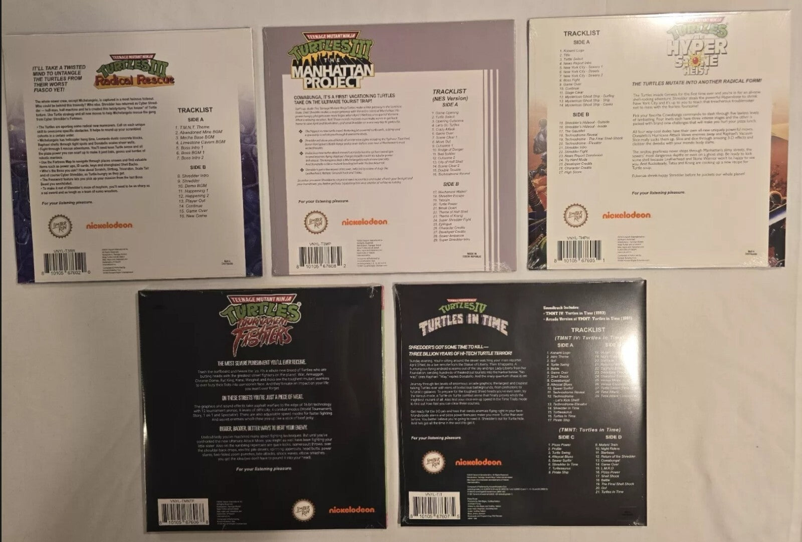 Teenage Mutant Ninja Turtles 9 Vinyl LP LOT Game Soundtrack Limited Arcade Games