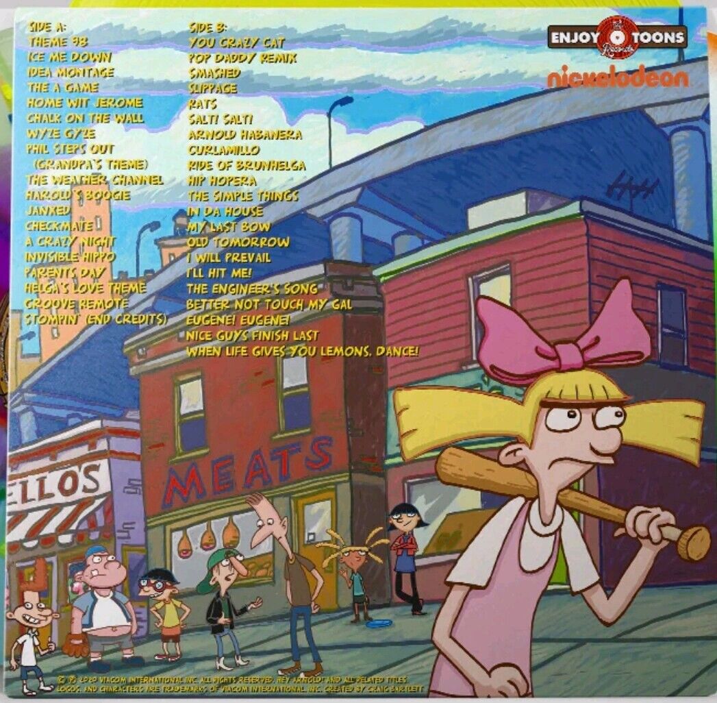 Hey Arnold! The Music, Vol 1 HELGA + ARNOLD IN THE RAIN SPLATTER LP Jim Lang
