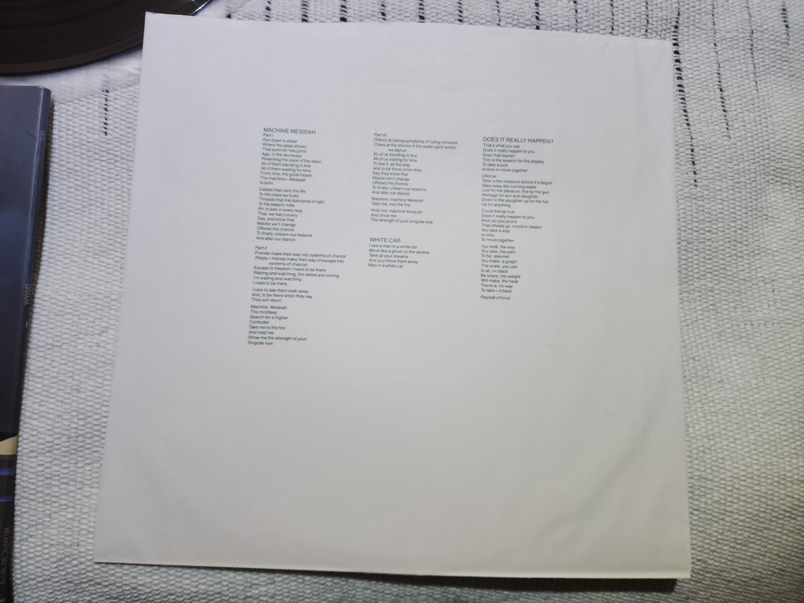 Yes “Drama” LP -Atlantic Records SD 16019 Gatefold VG+ ORIGINAL 1980 1ST PRESS