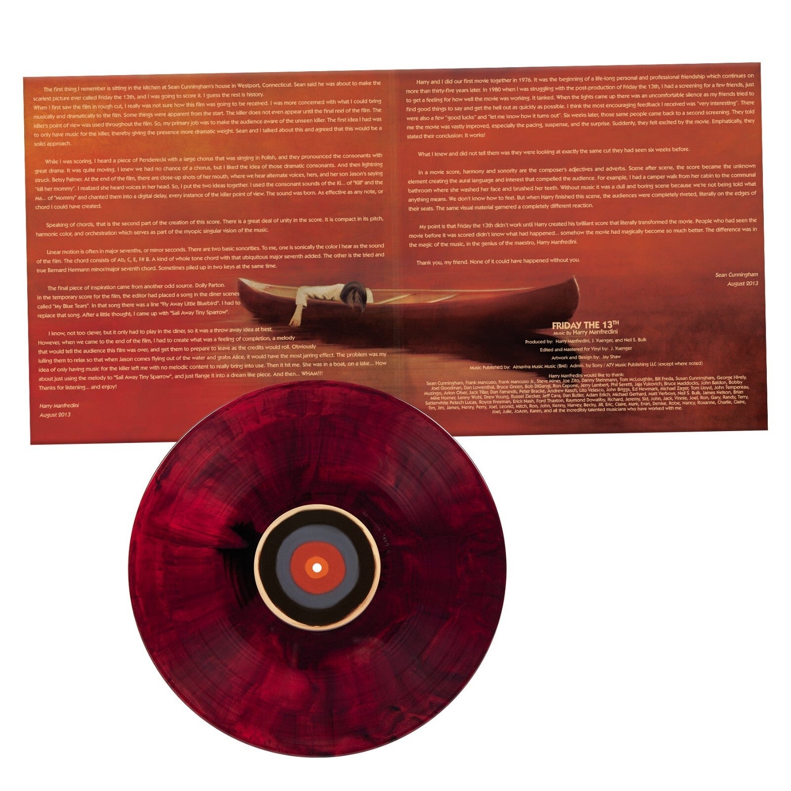 Friday the 13th Original Soundtrack Vinyl LP "Bloody Lake" Variant Waxwork LTD