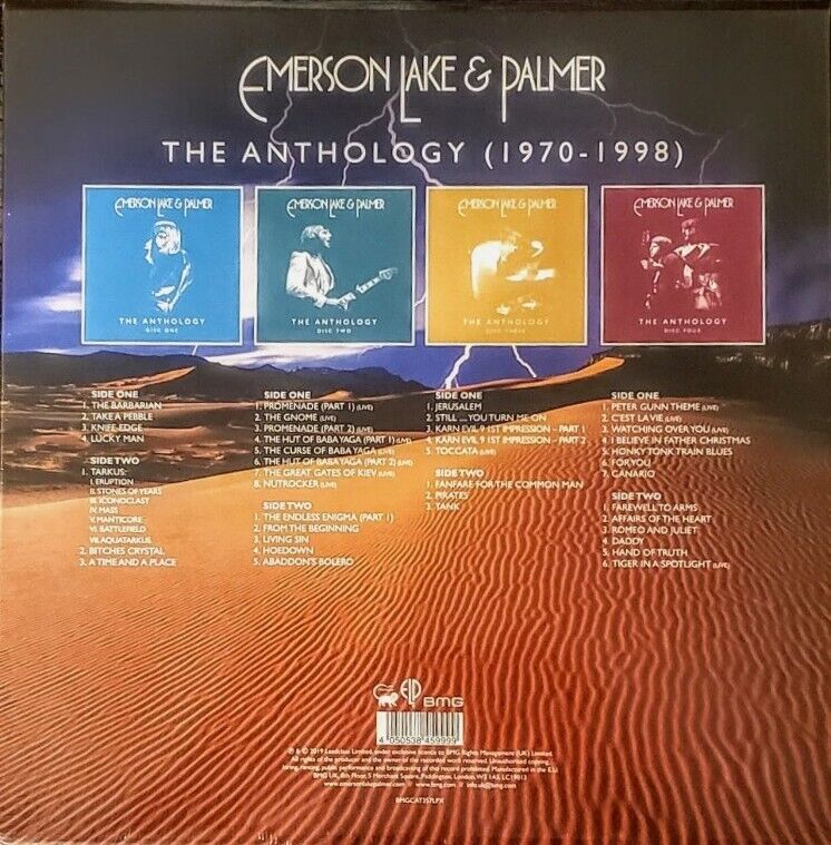 EMERSON, LAKE & PALMER - ANTHOLOGY (1970-1998) 4 LP "GALAXY" COLOR VINYL BOX SET
