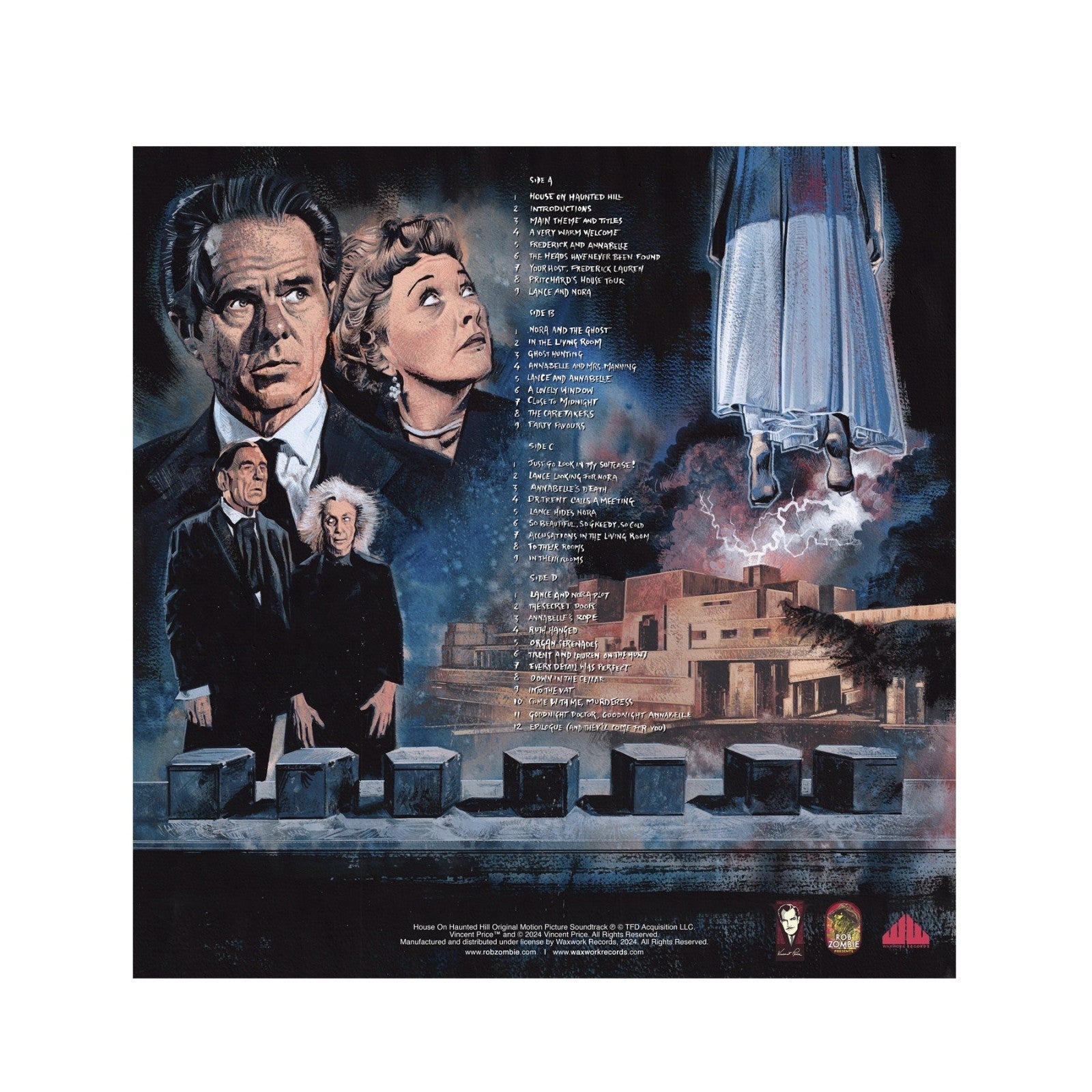 House On Haunted Hill Soundtrack Pink and Black Vinyl Record New 850053152702