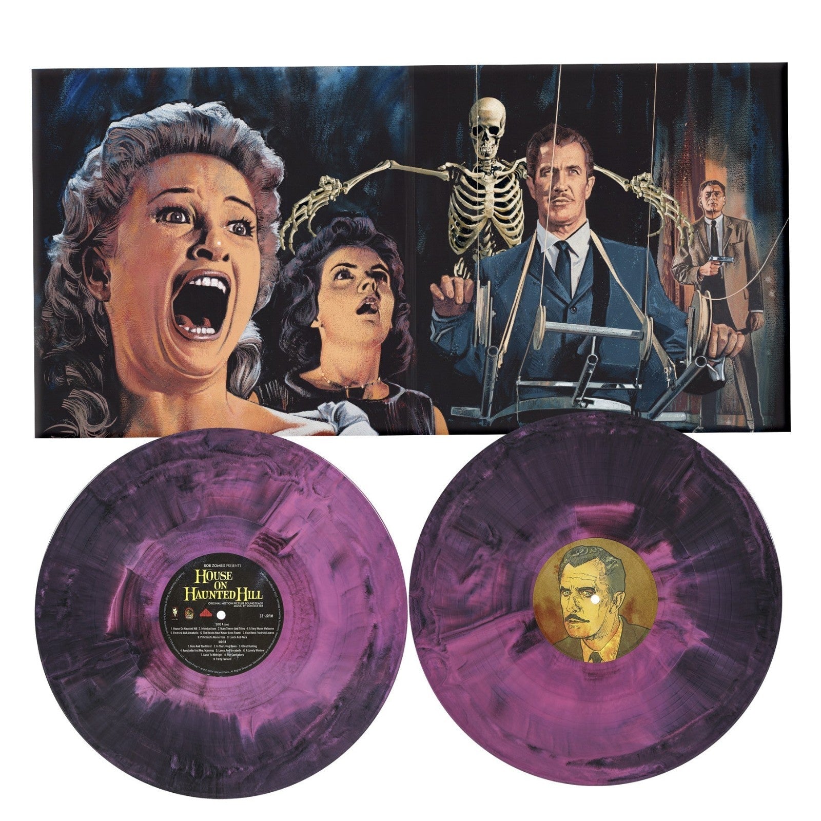 House On Haunted Hill Soundtrack Pink and Black Vinyl Record New 850053152702