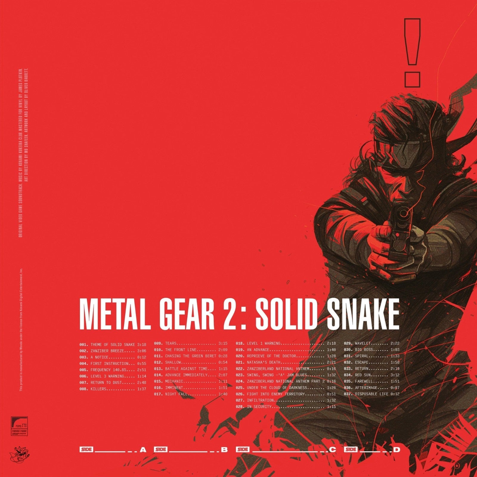 Metal Gear Solid 2 SOLID SNAKE Vinyl Original Video Game Soundtrack MONDO MGS