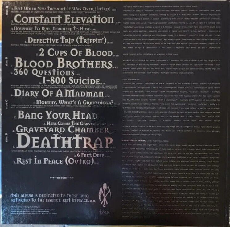 Gravediggaz 6 Feet Deep Limited Edition Exclusive Color Vinyl Album LP VMP NEW