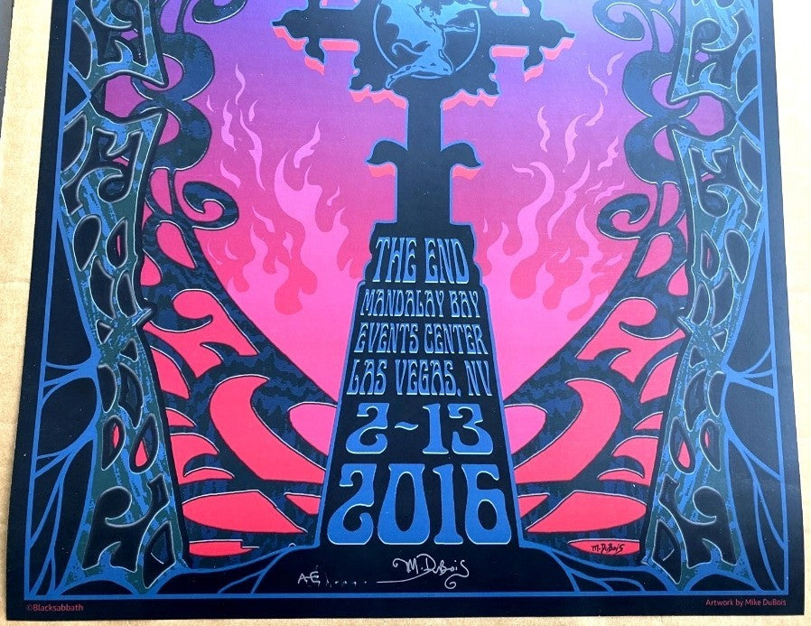 AUTHENTIC BLACK SABBATH POSTER Mandalay Las Vegas Feb 13th 2016 Ozzy Osbourne AE