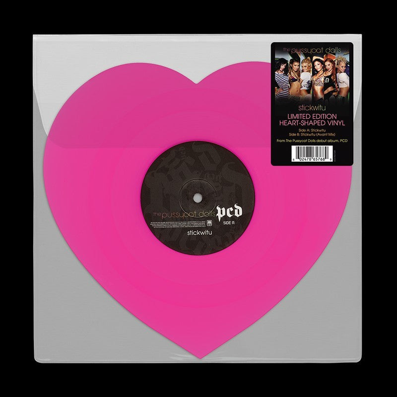 The Pussycat Dolls Stickwitu Pink Heart Shaped Vinyl Single PCD - Limited Color