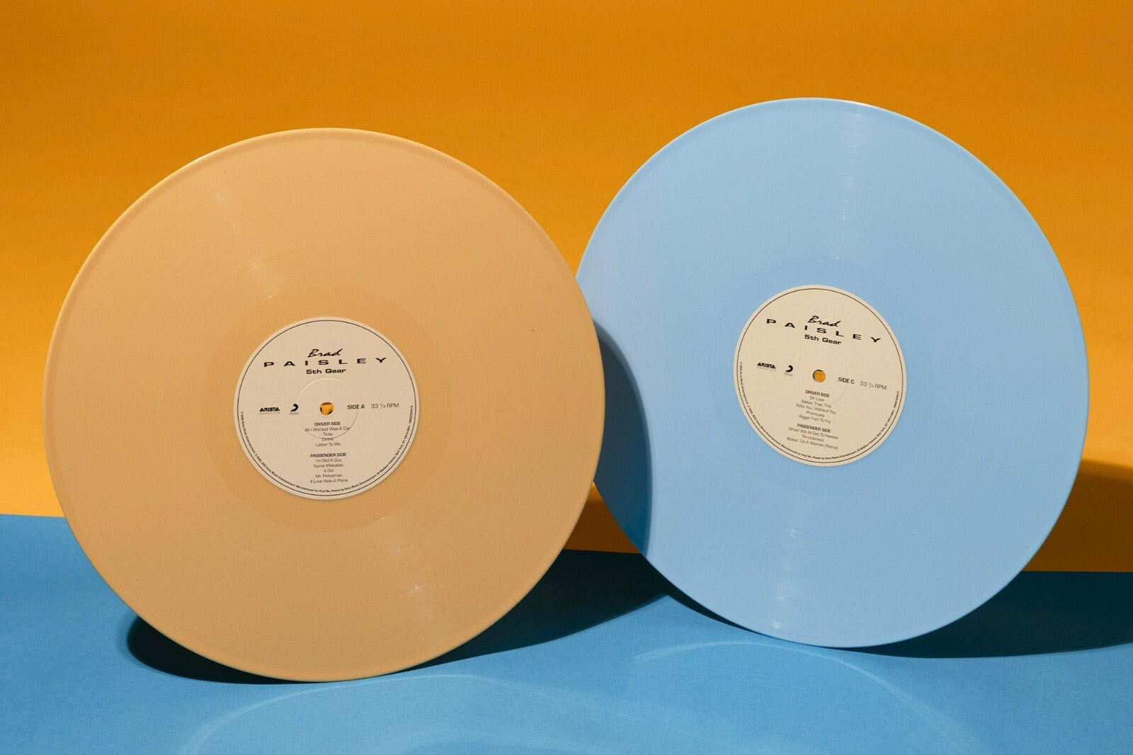 BRAD PAISLEY 5TH GEAR LIMITED YELLOW BLUE VINYL LP TICKS ONLINE LETTER TO ME NEW
