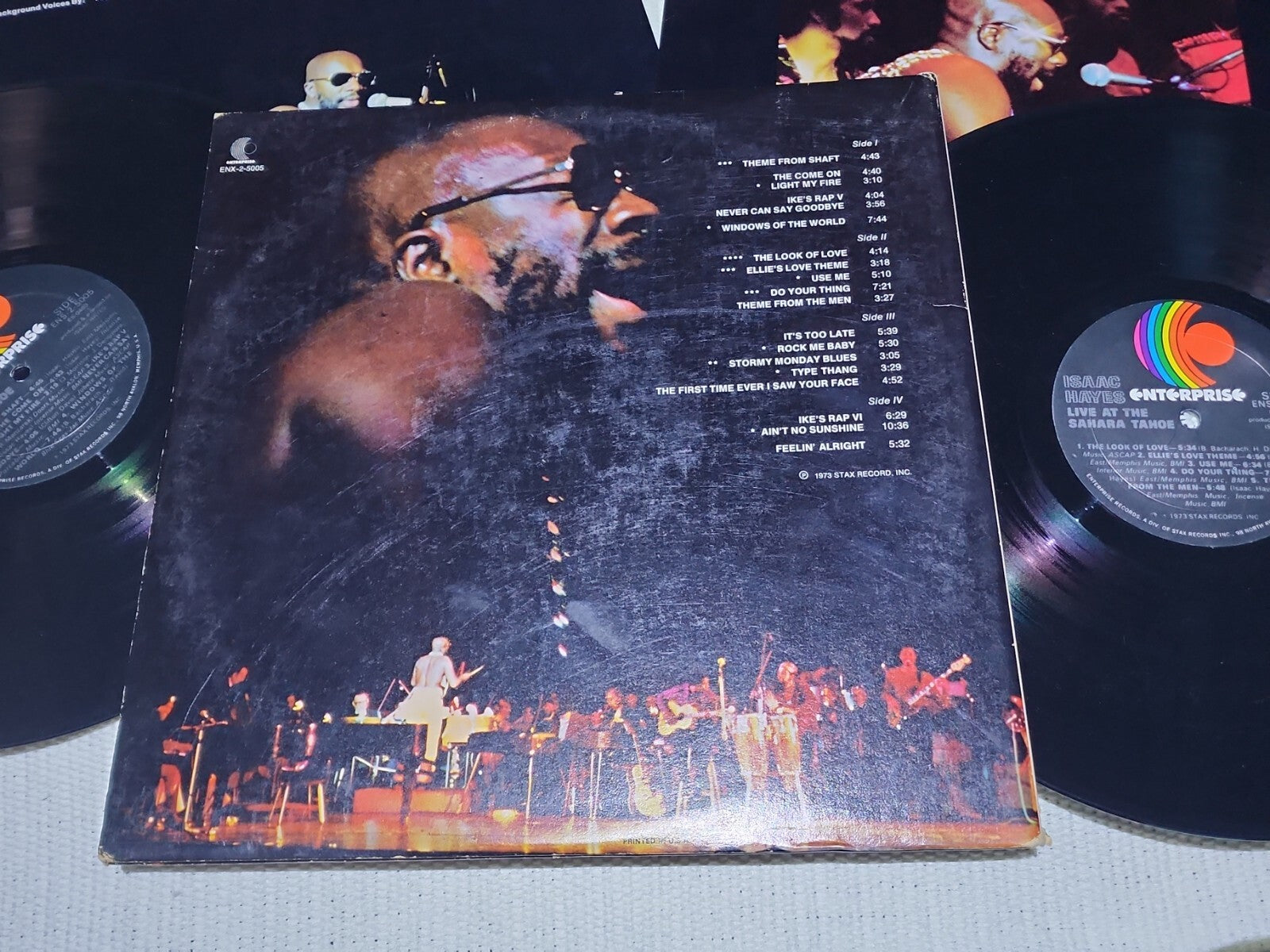 ISAAC HAYES LIVE AT THE SAHARA TAHOE 2x VINYL DOUBLE LP W/ SHAFT ENX-2-5005 VG+