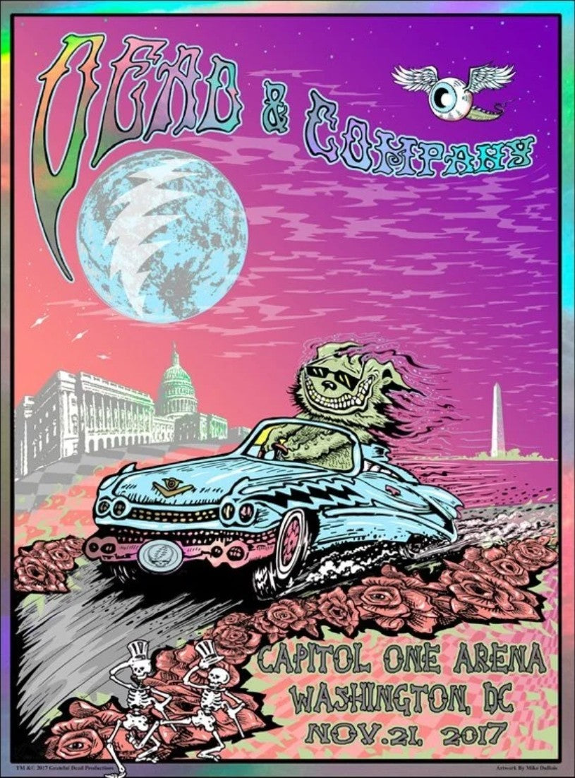 DEAD & COMPANY WASHINGTON DC 2017 ORIG SILKSCREEN CONCERT POSTER DUBOIS FOIL