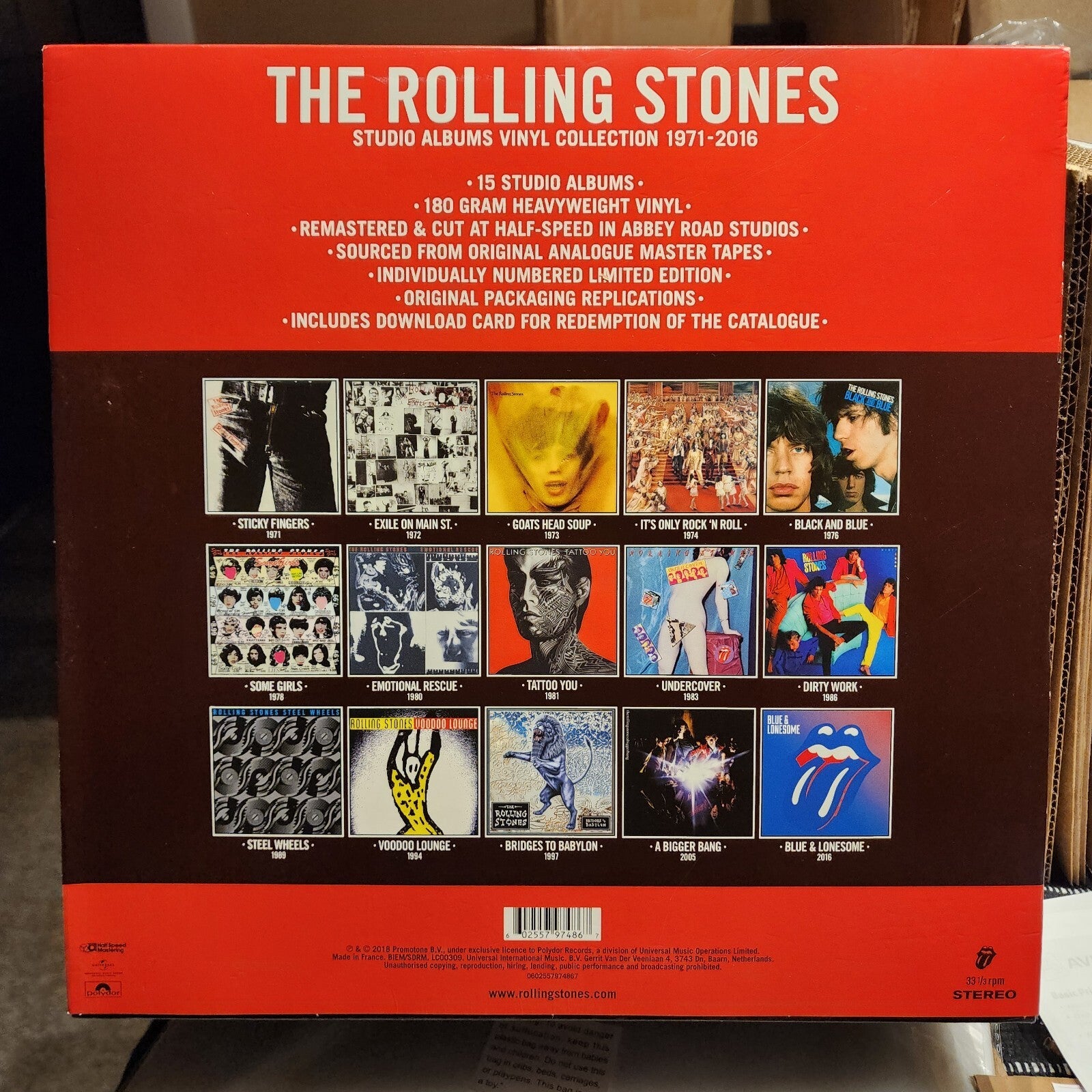 The Rolling Stones Studio Albums 1971-2016 Stereo SUPER DELUXE VINYL LP BOX SET